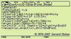  Julian date, as a TI-92 function. 