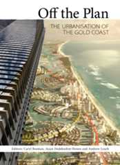 Cover featuring an aerial photograph of the Gold Coast overlaid with transport planning lines and a high-rise apartment building.