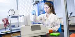 a biology student working on research