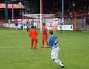 Andy Hughes puts the ball into the middle