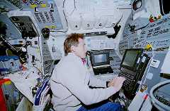 Durrance onboard Space Shuttle