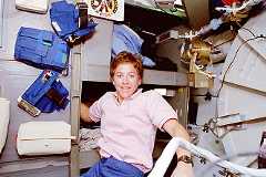 Lawrence onboard Space Shuttle