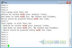 A simple Regular Expression Example using grep