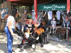 child at trick-or-treat station