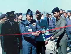Air commodore L K Malhotra inaugurating philately exhibition at Air Force station Ambala on Monday. 