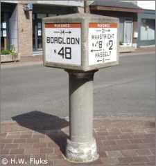 Wegwijzer langs de N2 te Diepenbeek