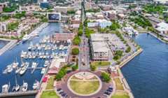 Aerial view of downtown Pensacola. Image credit Bown Media via Shutterstock.