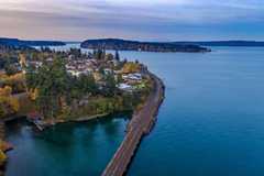  Aerial view of Steilacoom, Washington.