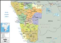 POLITICAL Map of Namibia