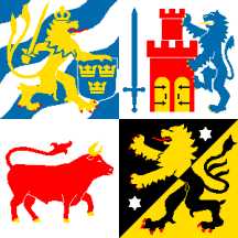 [Flag of the County of                        Västra Götaland (Sweden)]