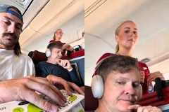 飛行機の隣の席にとんでもなくキモいヤツが座った時の周りの反応（ノ∇`）