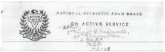 scan of a National Patriotic Service letter head