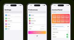 Screenshots of views created with Setting