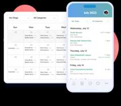 church event calendar filtered to a specific campus on both a desktop and a mobile phone