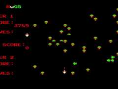 Screenshot of a 16-bit computer game with green mushrooms and text of high scores