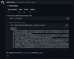 A Codecov GitHub PR comment showing failed tests