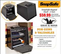 snapsaf2 two gun 2-gun vault safety pistol safe