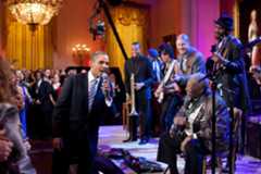 February 21, 2012: United States President Barack Obama joins in singing 