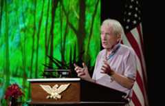Author Frank McCourt, recipient of the Pulitzer Prize for Angela's Ashes, casts his spell over the Academy's delegates. 
