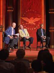 Presidential advisor David Gergen moderates a lively discussion of "Public-Private Partnerships" with Mayor Richard Daley and JPMorgan Chase CEO Jamie Dimon.