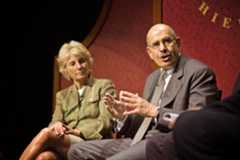 Congresswoman Jane Harman and Mohamed ElBaradei, recipient of Nobel Peace Prize and Academy honoree.