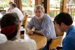 George Lucas discusses film and society with Academy students. 