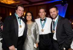 Academy honorees Greg Mortenson, Rick Atkinson and Khaled Hosseini, along with his wife Roya, at the 2008 Banquet of the Golden Plate in Hawaii. 