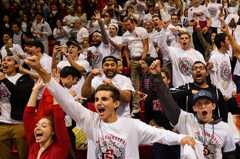 student crowd at basketball game