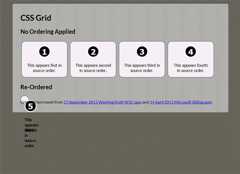 CSS Grid tab order in Firefox 41 with the flag enabled.