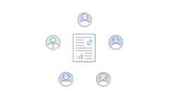 People icons around a document