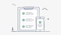 Clipboard and phone with items on a list checked