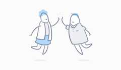 Two people giving each other a high five