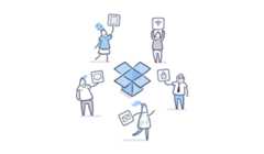 Illustration of teamwork with Dropbox