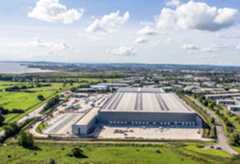 Drone Photo of Aldi warehouse in Cardiff, by Aeroviews