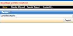 screenshot of noncandidate filing system website