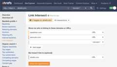 Link intersect tool, via Ahrefs' Site Explorer