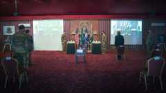 Soldiers assigned to OPM-SANG, a subordinate unit to Army Security Assistance Command, prepare to light candles at a remembrance ceremony on the 25th anniversary of Riyadh bombing, that killed eight OPM-SANG personnel and staff. (Courtesy photo)