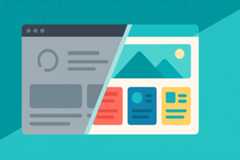 Stylized screenshot with half greyed out and other half colorized to highlight dynamic content