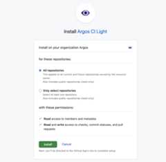 Argos GitHub app without content access