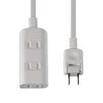 エルパ (ELPA) 扉付タップラン 電源タップ 延長コード 125V 3m 3個口 ホワイト WBT-N3030B(W)