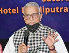 Yashwant Sinha speaks in Patna on Saturday.