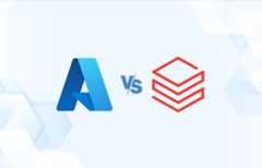 Versus graphic featuring the icons of Microsoft Azure ML and Databricks.