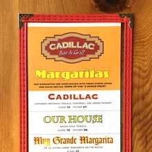Cadillac Bar &amp; Grill margaritas menu