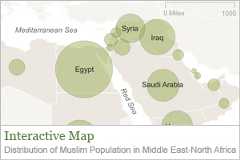 Map: Distribution of Muslim Population in Middle East-North Africa More Than a Third of the World's Shia Muslims Live in Iran