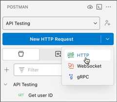 The request dropdown list