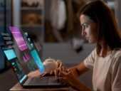 A woman working on AI tools