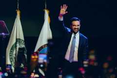 State Assemblyman Zohran Mamdani, the Democratic candidate for mayor of New York City, takes the stage to deliver remarks after his victory was announced during an election night watch party in Brooklyn, Nov. 4, 2025.