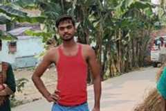 Vishal Kumar in Garigama village of Vaishali on Thursday. 