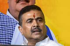 Kolkata: LoP in the West Bengal Assembly and BJP leader Suvendu Adhikari during a press conference, in Kolkata