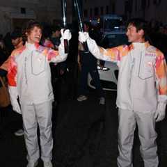 Hudson Williams and Connor Storrie Heated Up the Olympic Torch Relay in Northern Italy